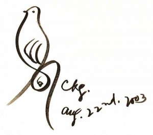 pássaro inscricao meditacao